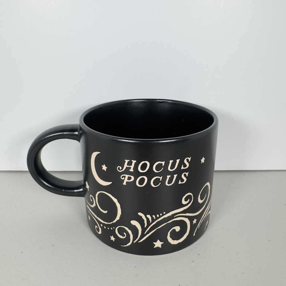 Rae Dunn Hocus Pocus Halloween Coffee Mug Ceramic Witchy Moon Stars 12Oz Cup New